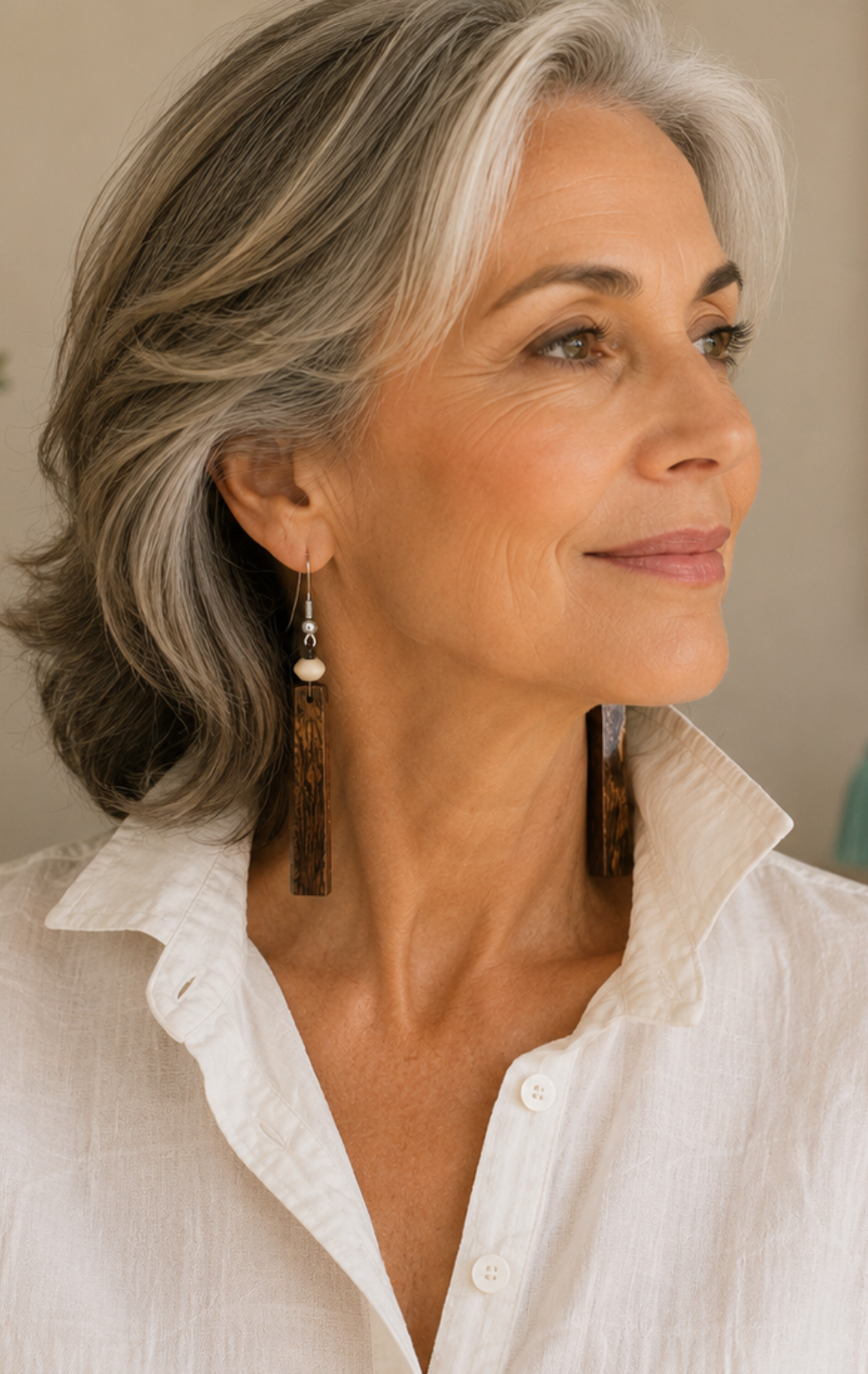 wood drop earrings for women
