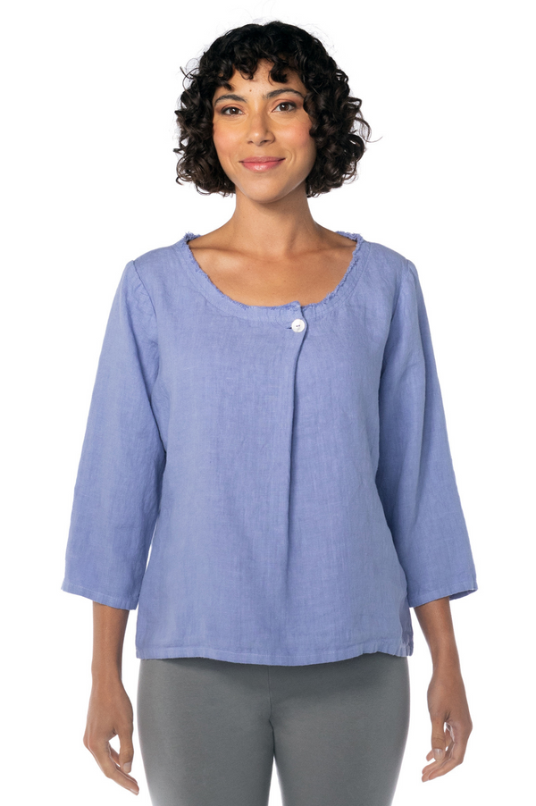 Cut Loose Solid Linen Button Front Top Spring 2023- Special Order