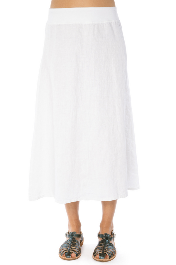 Cut Loose Solid Linen Midi Aline Skirt Spring 2023- Special Order