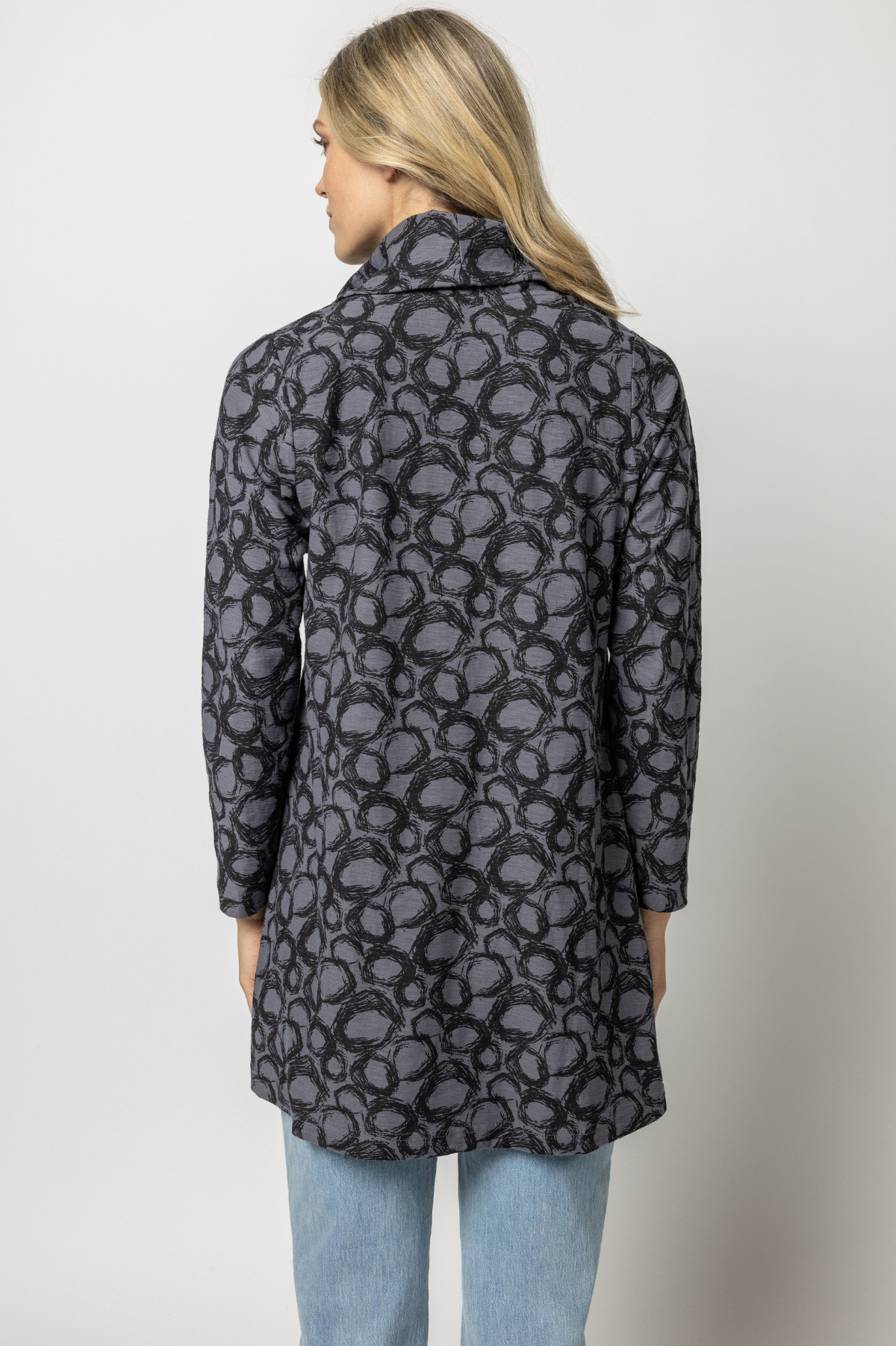 Komil Cowl Tunic Milo Charcoal Slub