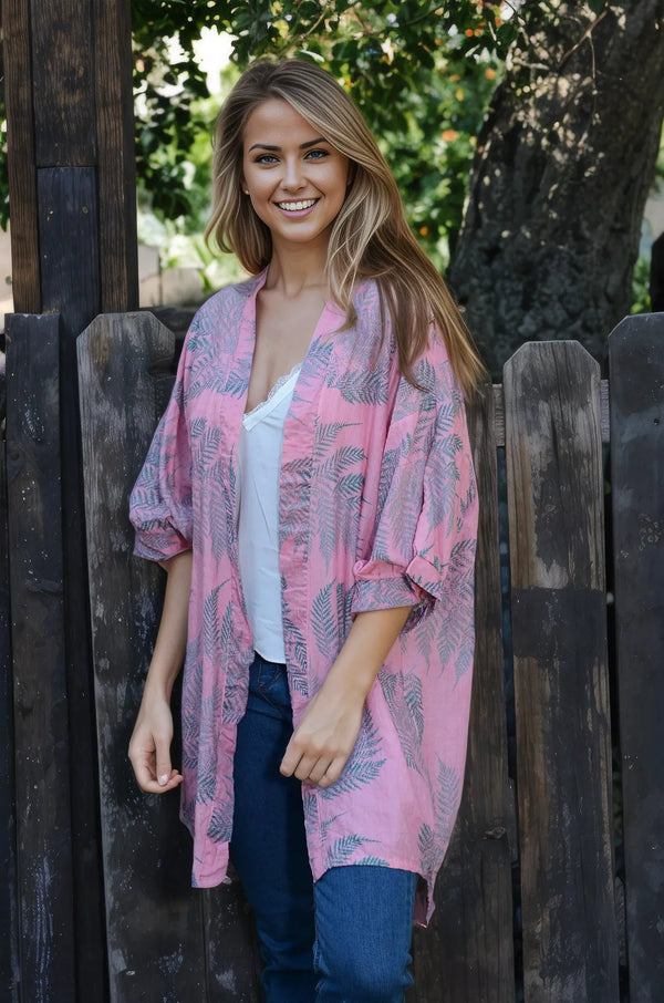 Pink Fern Kimono