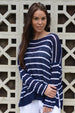 Wind River Feather Boulce Navy Stripe Sweater - thread to cloth